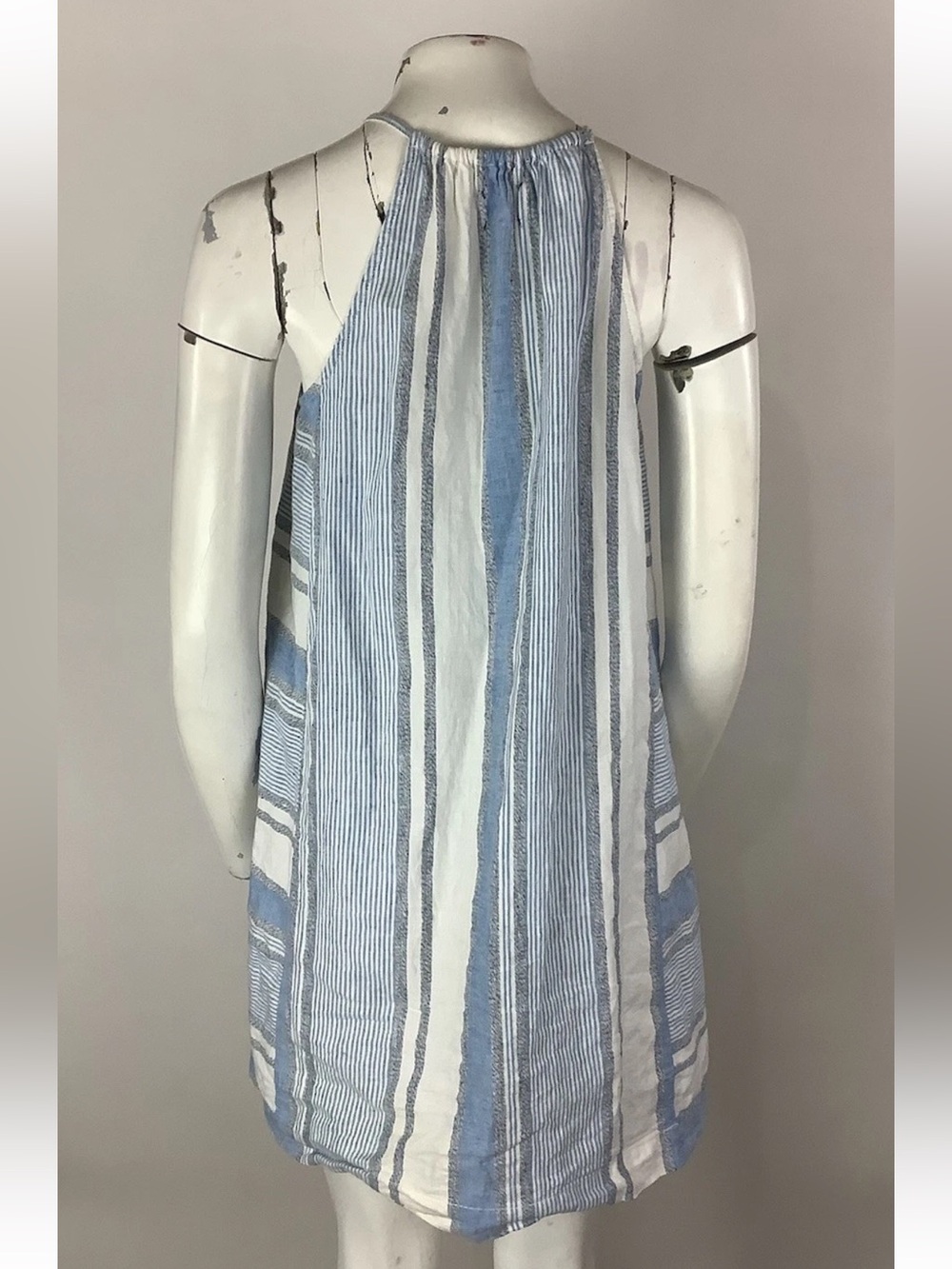 Lou & Grey Sz S Cotton Linen Lightweight Travel Beach Vacation Dress Blue - Picture 3 of 5